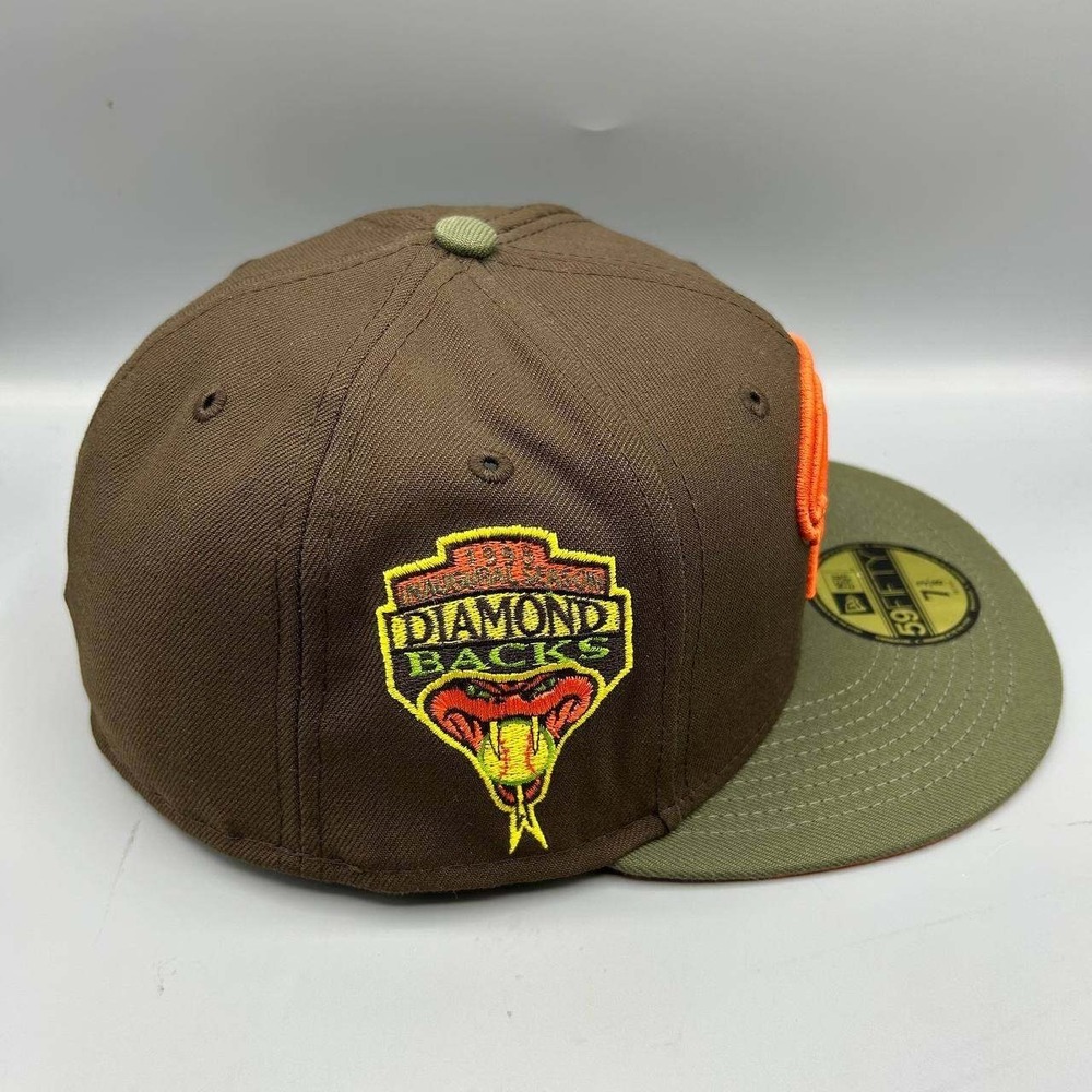 Arizona Diamondbacks Hat Men 7 3/8 Brown 59Fifty New Era MLB Fitted Cap New